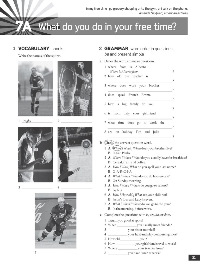 English File Beginner Workbook PDF 32 33 | PDF