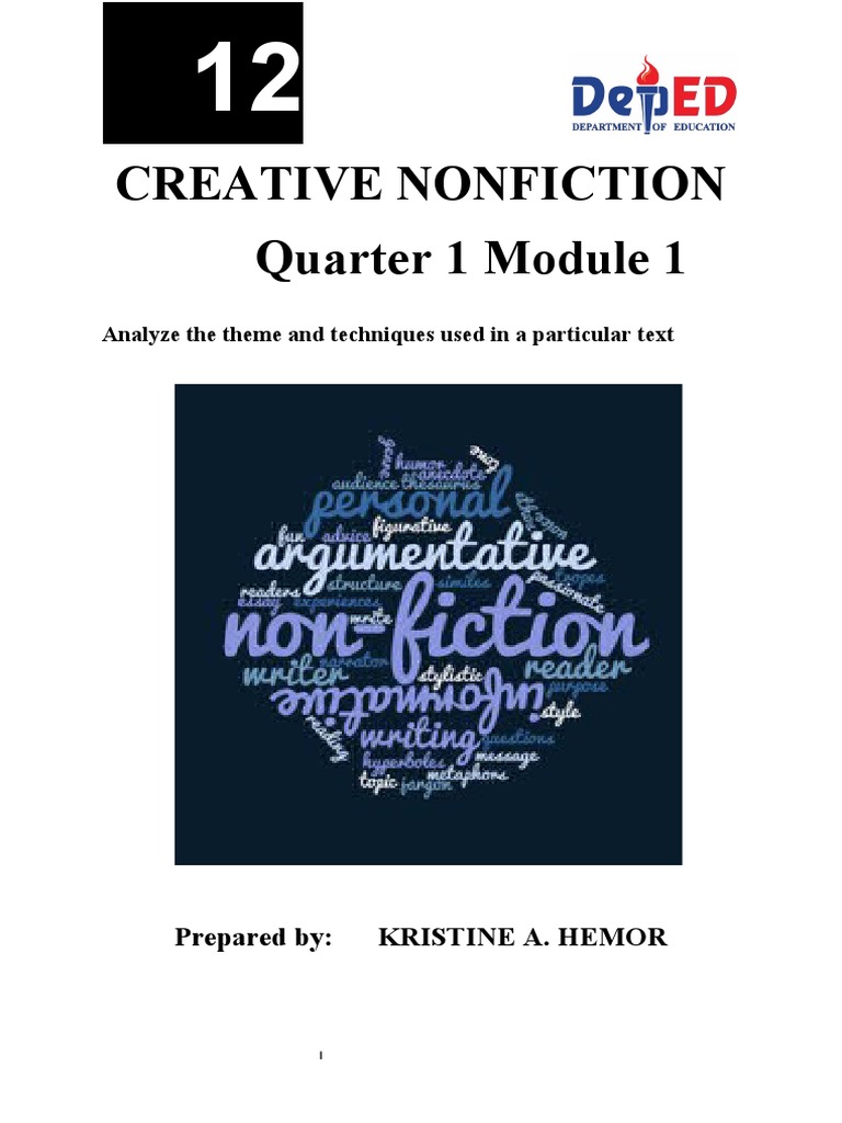 Creative Writing Non Fiction M1 Pdf Creative Nonfiction Sherlock