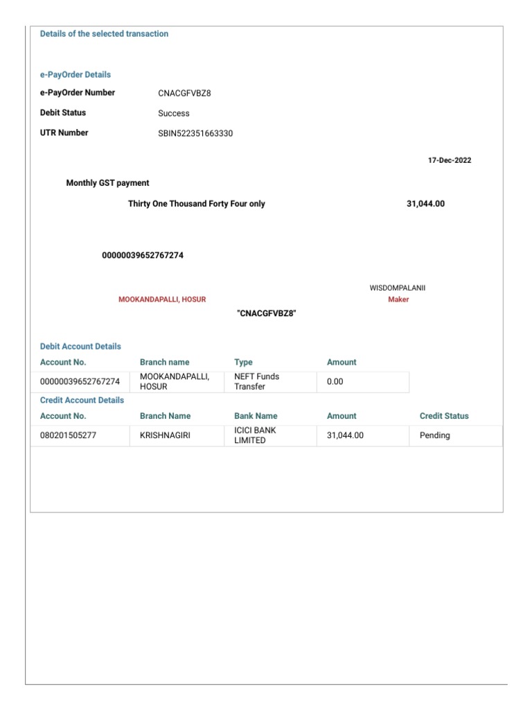 Https Corp Onlinesbi.sbi Saral Viewtransactiondetails HTM