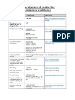 General Points of Contact For Emergency Assistance