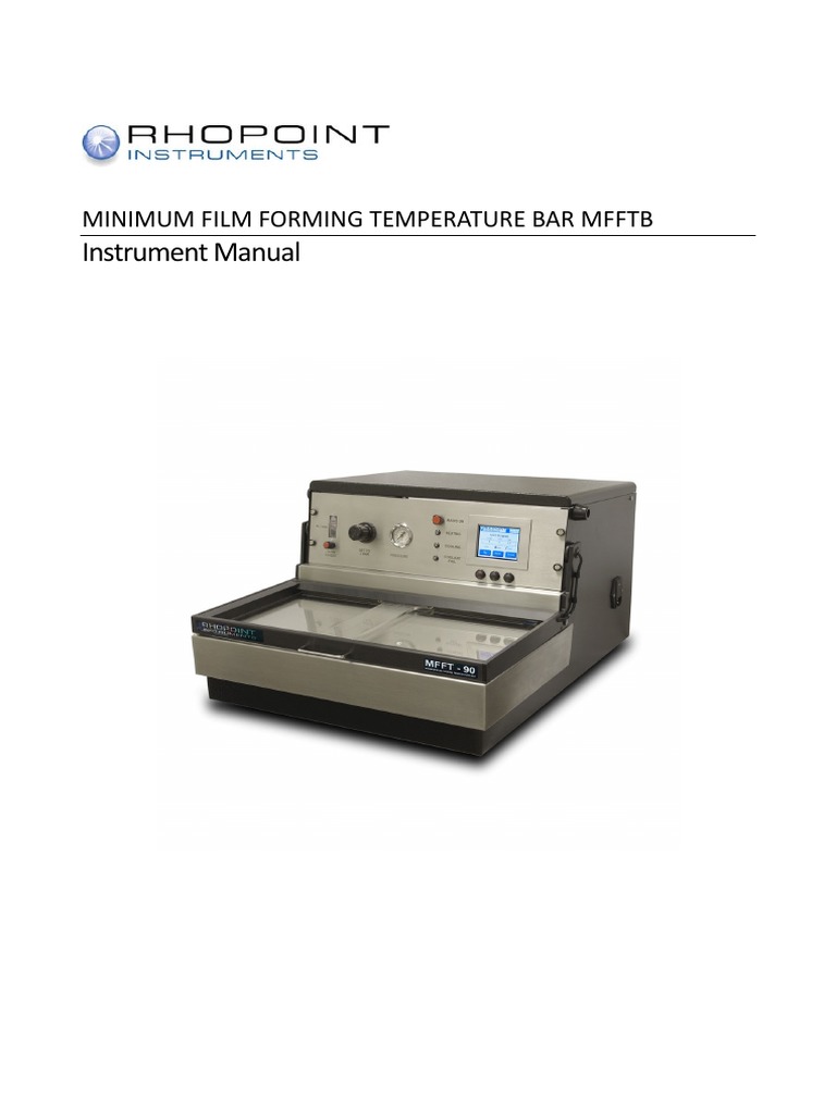 MFFT Tester Operation Manual | PDF | Chemistry | Materials