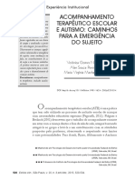 Acompanhamento Terapeutico Escolar e Autismo Caminhos para A Emergência Do Sujeito