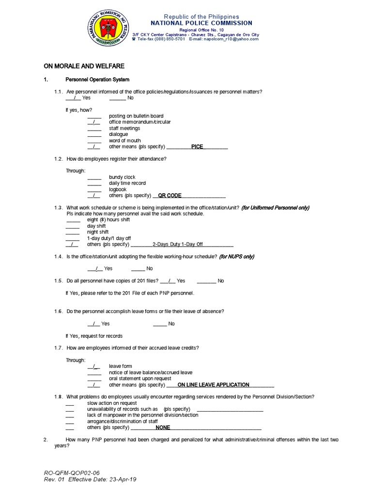 Personnel Morale and Welfare Guidelines | PDF | Public Law | Government