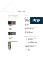 1ST Science Quiz (26 Jan)