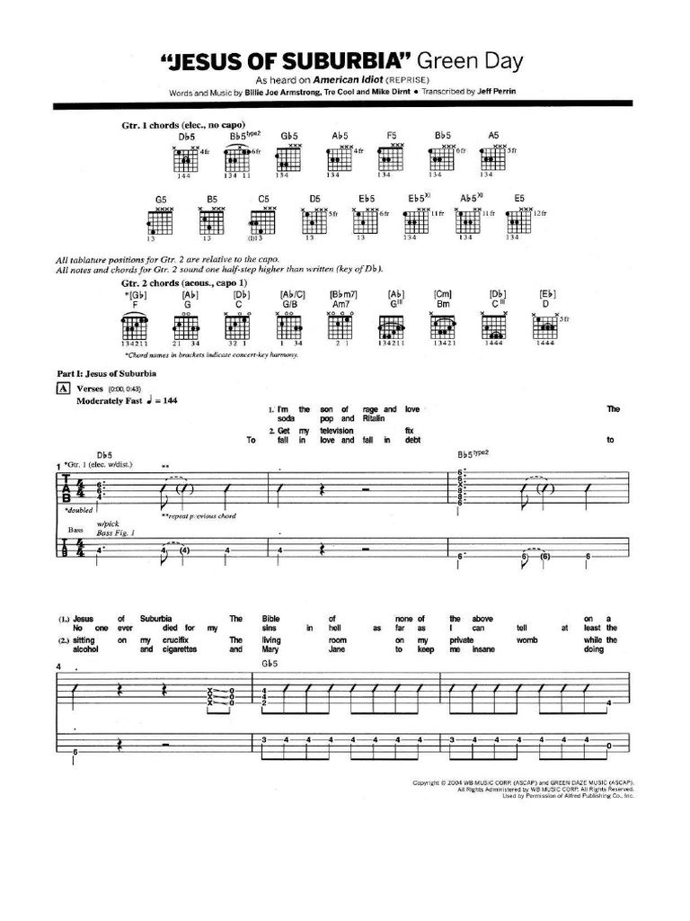 Green Day Jesus of Suburbia PDF