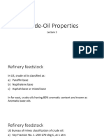 Crude Oil Classification and Refinery Feedstock Properties