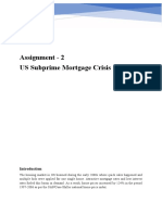 Assignment - 2 US Subprime Mortgage Crisis