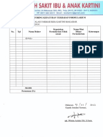 Rumah Sakit Ibu, & Anak Kartirei: Form Monitoring Kepatuhan Terhadap Formularium