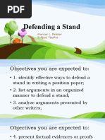 Defending A Stand