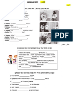 English Test Practice - Fill in Possessive Adjectives