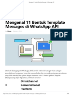 Mengenal 11 Bentuk Template Messages Di WhatsApp API