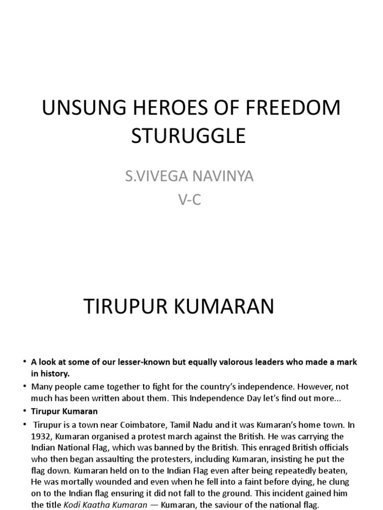 Unsung Heroes of India's Freedom Struggle | PDF | British Raj | Indian ...