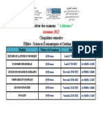 Calendrier Des Examens S5 Eco Gestion