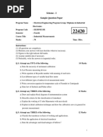 Sample Question Paper Industrial Measurements