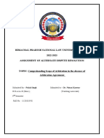 Himachal Pradesh National Law University, Shimla 2022-2023 Assignment of Alternate Dispute Resolution