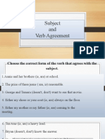 English Lesson: Subject and Verb Agreement