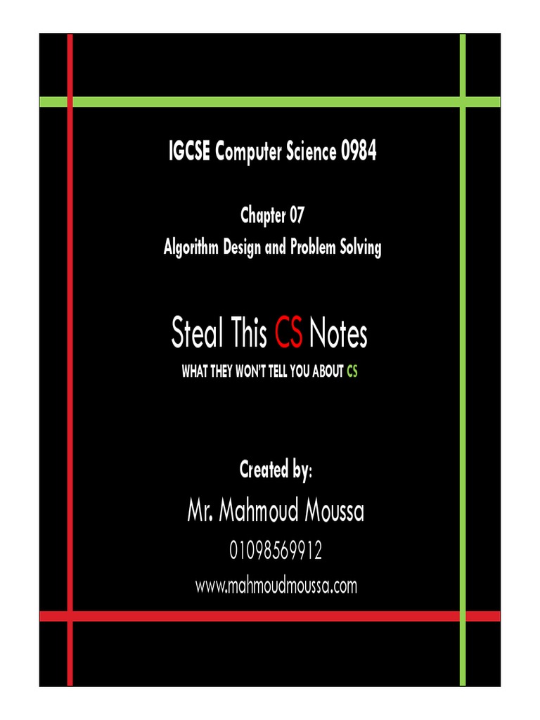 Algorithm Design in IGCSE CS | PDF | Algorithms | Input/Output