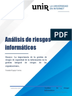 Ensayo Importancia de Realizar Analisis de Riesgos