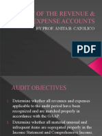 Audit of Revenue & Expense Accounts by Prof. Anita B. Catolico