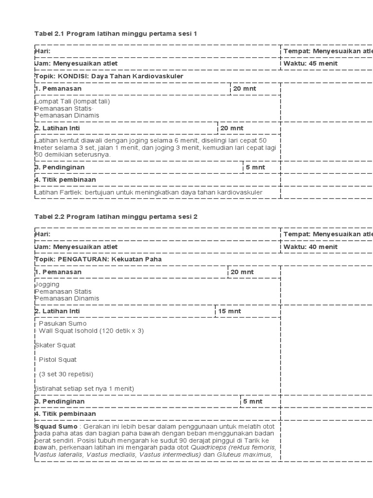 Program Latihan Lari 100 Meter | PDF