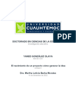 El Nacimiento de Un Proyecto Como Generar La Idea - Gonzalez - Yaned