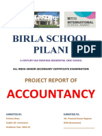Birla School Pilani: Project Report of