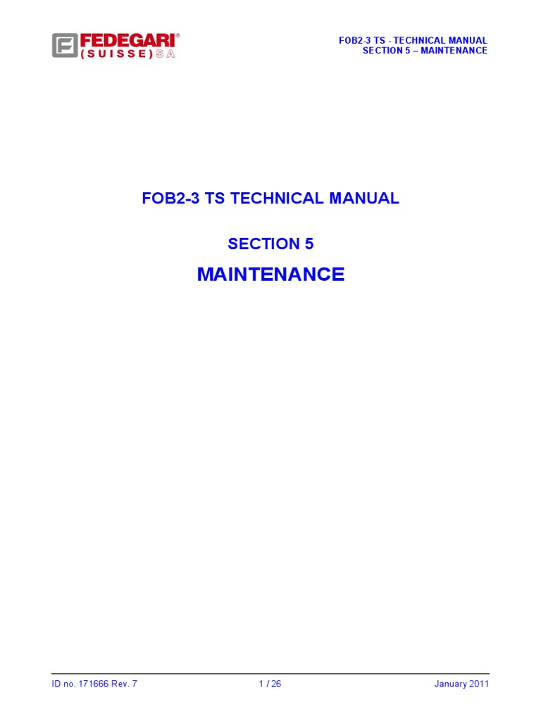 FOB2-3 TS - Technical Manual - Section 5 - Maintenance | PDF ...