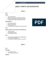 IELTS SPEAKING TOPICS AND QUESTIONS