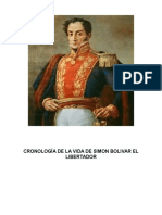 Cronologia-De-La-Vida Del Libertador Simon Bolivar