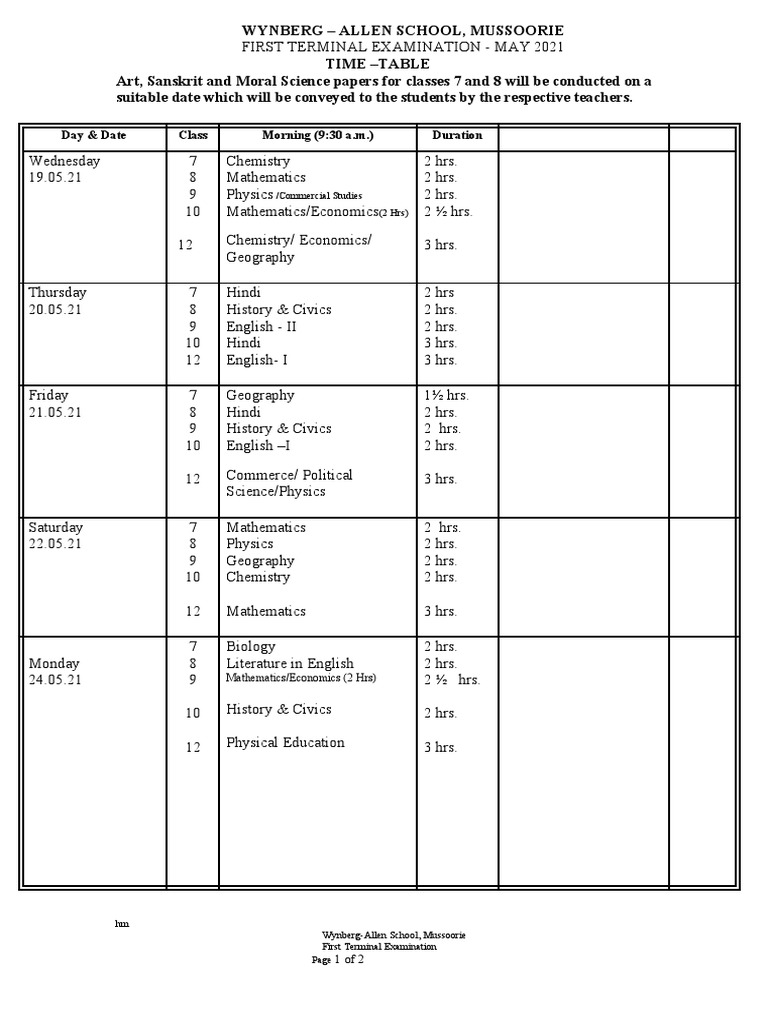first-terminal-examination-time-table-may-2021-pdf-science