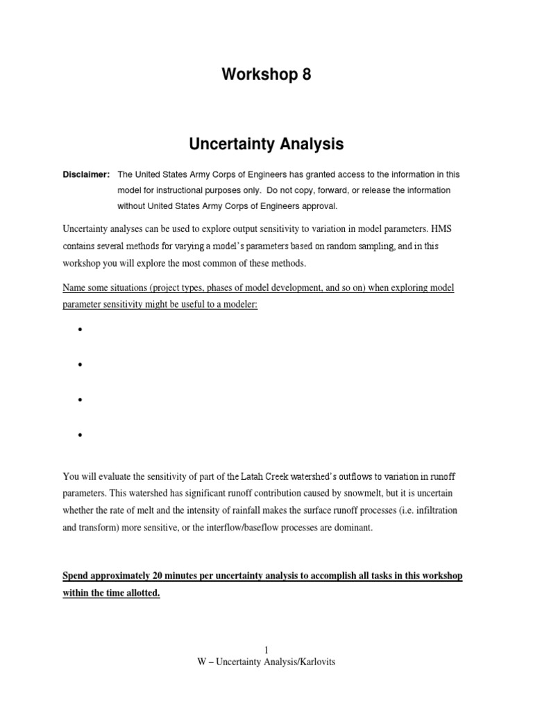 Uncertainty Analysis for Latah Creek Model | PDF | Sensitivity Analysis ...