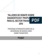 Talleres de Debate Sobre Diagnósticos Y Propuestas para El Sector Transporte 2016