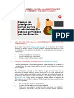 PRINCIPALES DELITOS CONTRA LA ADMINISTRACIÓN PÚBLICA COMETIDOS POR FUNCIONARIOS 29set2022