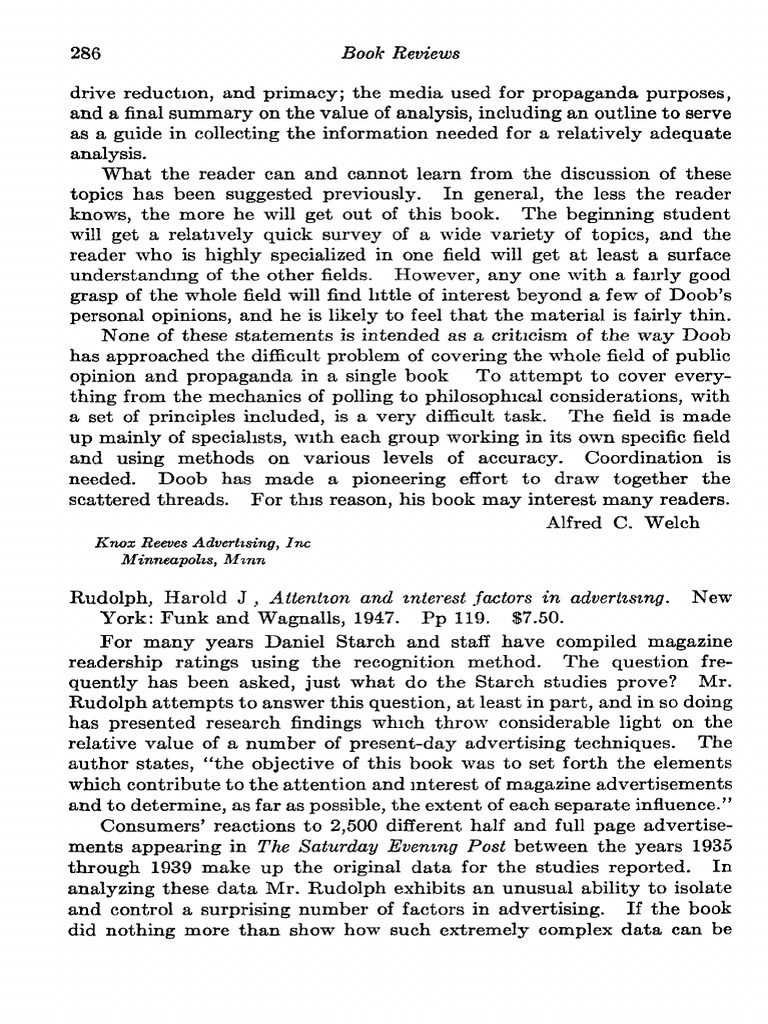 286 Book Reviews: Knox Reeves Advertising, Inc Minneapolis, Minn | PDF ...