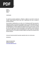 Modelo de carta de solicitud de donación