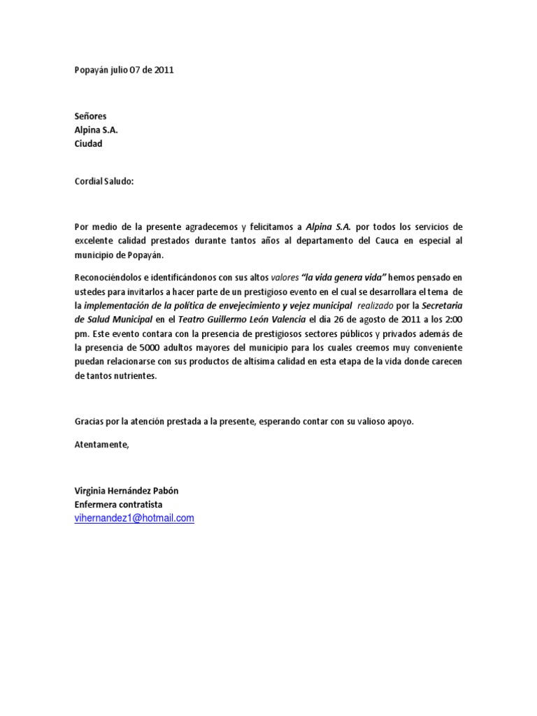 La Mejor Carta Para Pedir Patrocinios Bienestar