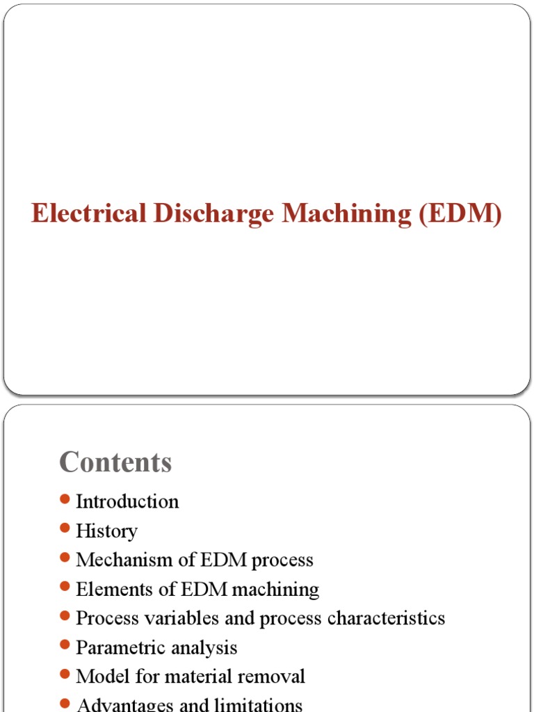 Overview of Electrical Discharge Machining | PDF | Machining | Physical ...