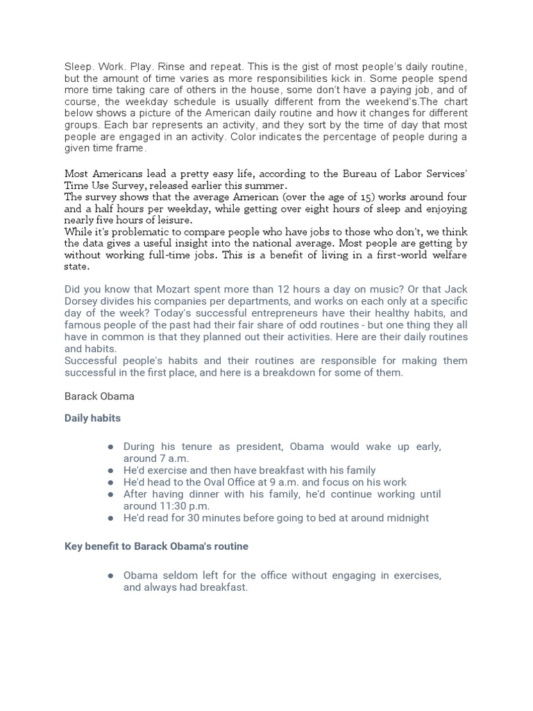 Daily Routines | PDF | Lunch