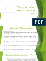 The Acts Under Consumer Protection Act