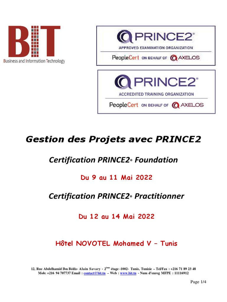 Brochure Grer Les Projets Avec Prince2 P2FP2P | PDF | Business ...