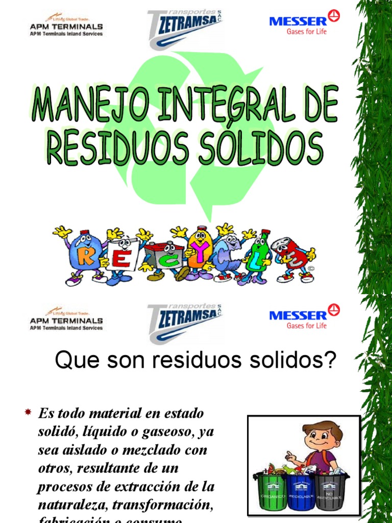 Clasificación y manejo de residuos sólidos | PDF | Residuos | Reciclaje