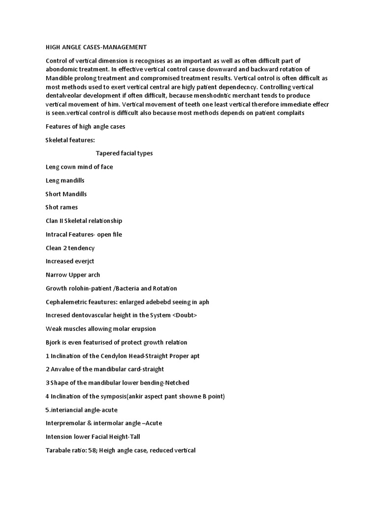 High Angle Orthodontic Case Management | PDF | Tongue | Dentistry Branches
