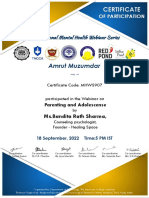Amrut Muzumdar Certificate