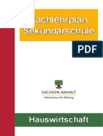 Fachlehrplan Sekundarschule Sachsen-Anhalt Hauswirtschaft