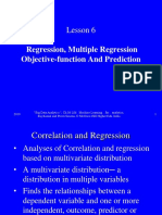 Lesson 6: Regression, Multiple Regression Objective-Function and Prediction