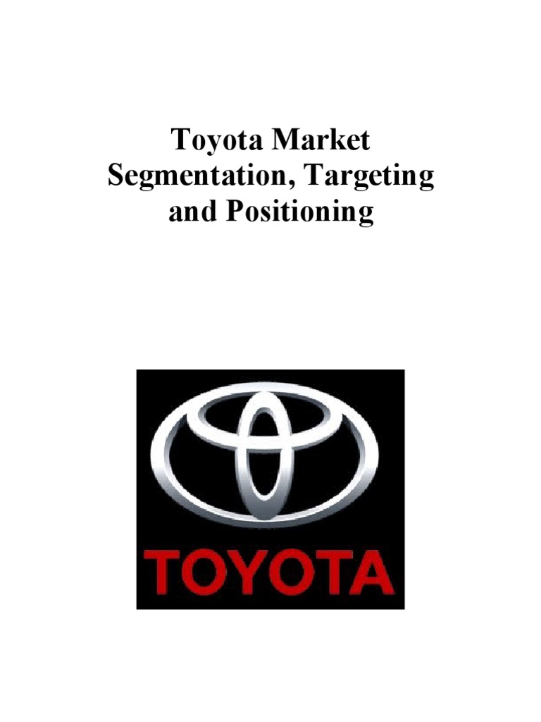 Toyota | PDF | Toyota | Market Segmentation