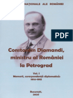 Constantin Diamandi Ministru Al Romaniei La Petrograd Vol I Memorii 2020