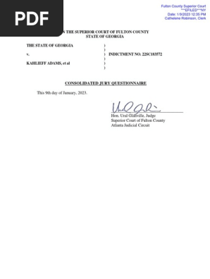 Consolidated Jury Questionnaire