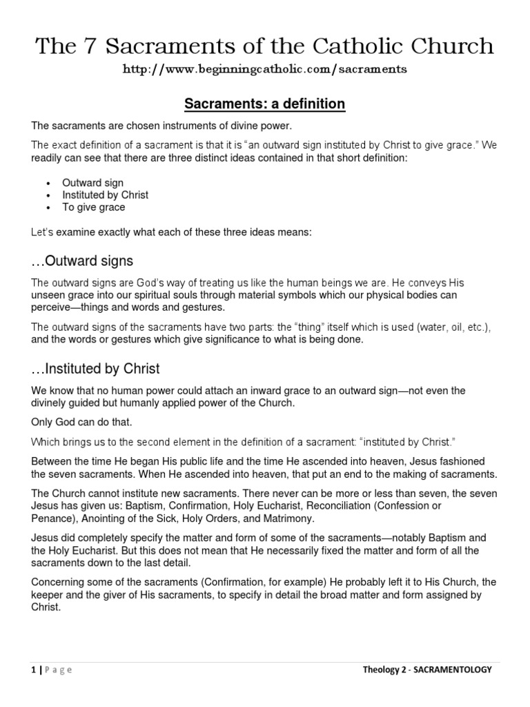 Sacraments | PDF | Confirmation | Eucharist