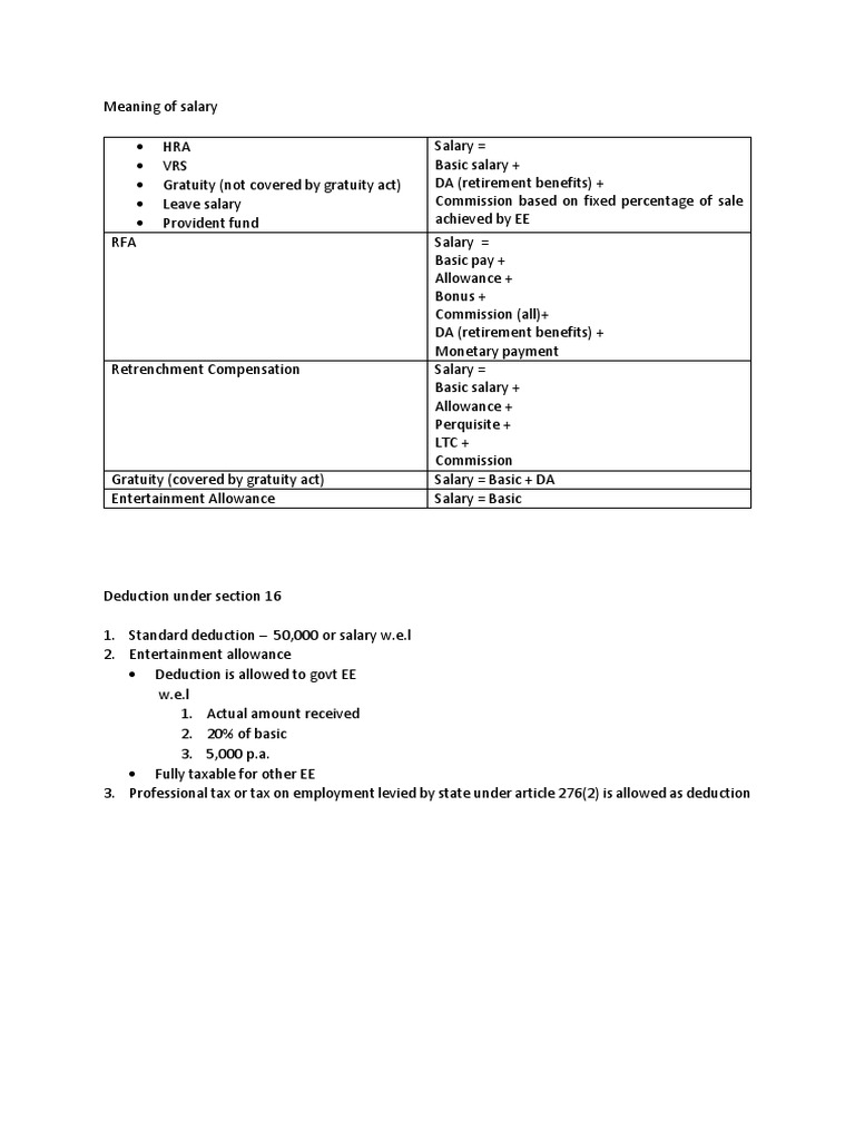 Meaning of Salary | PDF | Salary | Tax Deduction